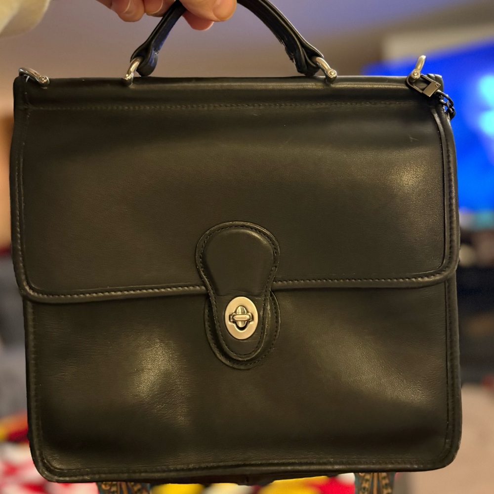 Authentic Vintage Coach 9927 Willis Black Leather Handbag Crossbody Satchel